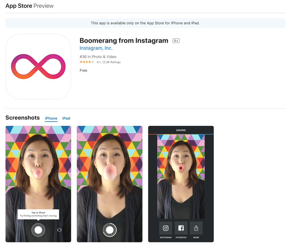 boomerang Instagram video editing apps