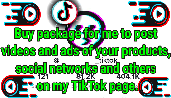 I will advertise and publicize on my tiktok page your products  social networks and many others for several days whenever you want