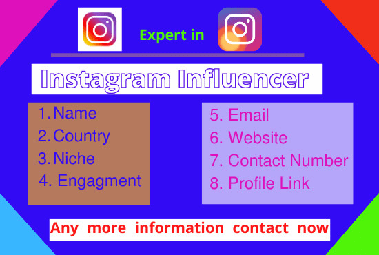 I will find Instagram influencers for your niche