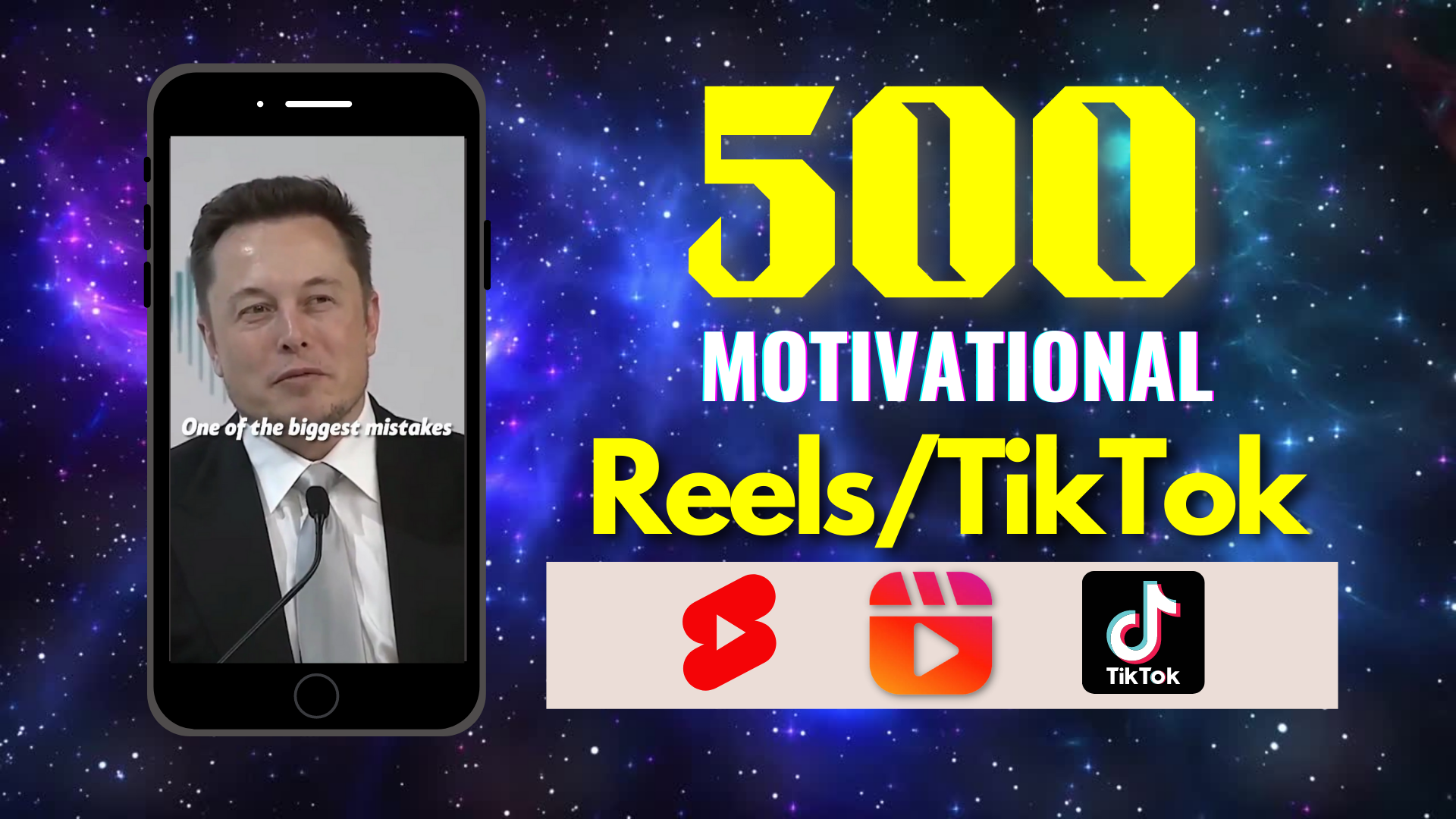 Create 500 Motivational Instagram reels or TikTok Videos